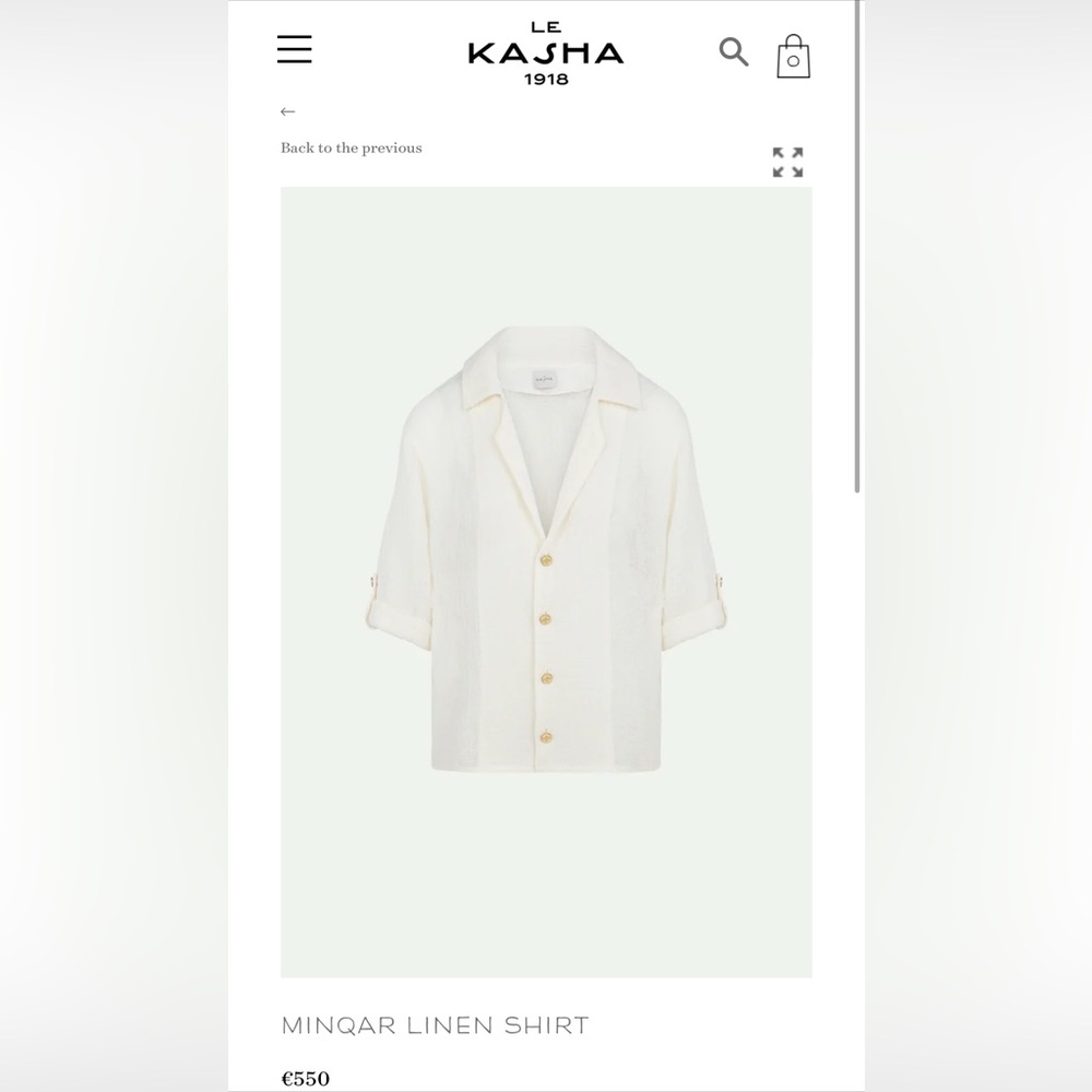 Le Kasha White Button-Up linen